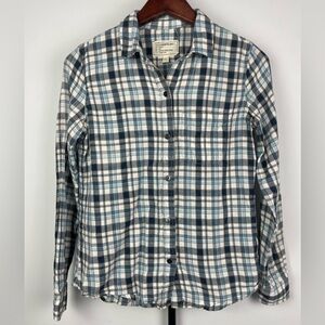 Current/Elliott Blue Witty Plaid‎ Slim Boy Long Sleeve Button Up Shirt